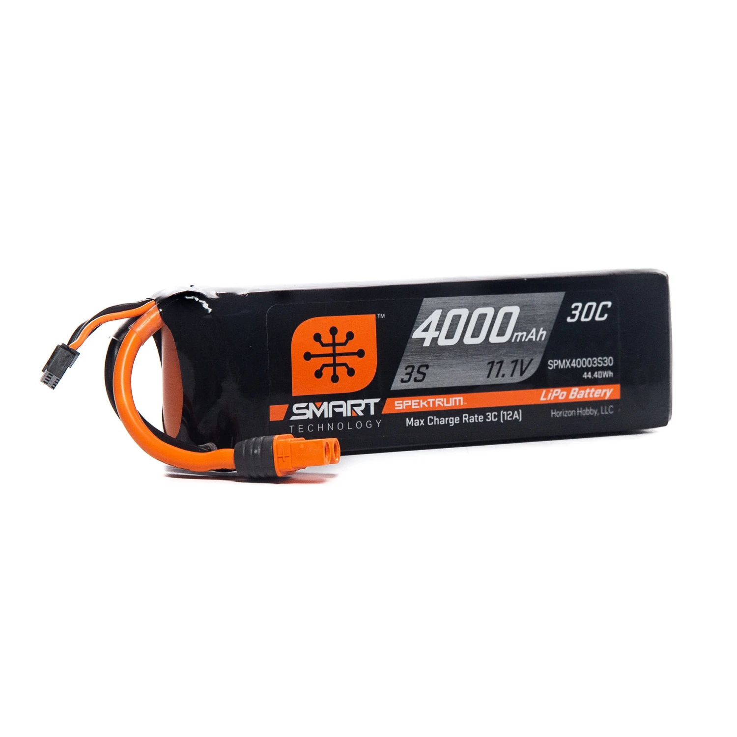 Spektrum 11.1V 4000mAh 3S 30C Smart LiPo Battery: IC3 1 Spektrum 11.1V 4000mAh 3S 30C Smart LiPo Battery: IC3