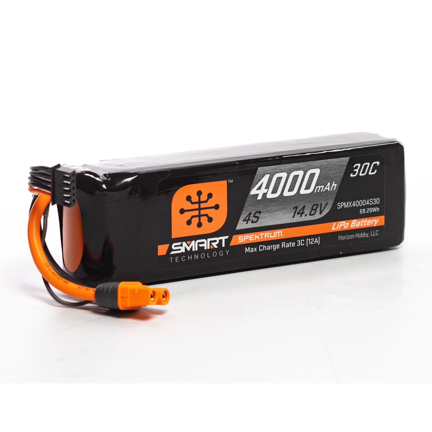 Spektrum 14.8V 4000mAh 4S 30C Smart LiPo Battery: IC3 1 Spektrum 14.8V 4000mAh 4S 30C Smart LiPo Battery: IC3