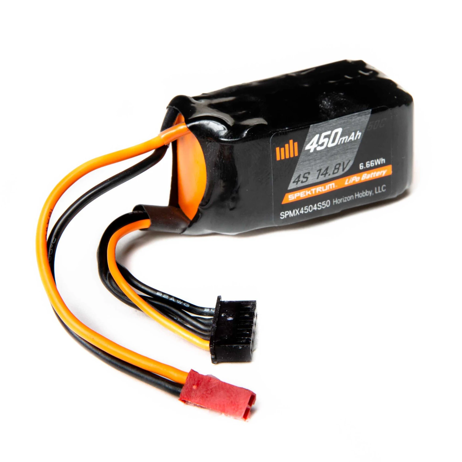 Spektrum 14.8V 450mAh 4S 50C LiPo Battery: JST 1 Spektrum 14.8V 450mAh 4S 50C LiPo Battery: JST