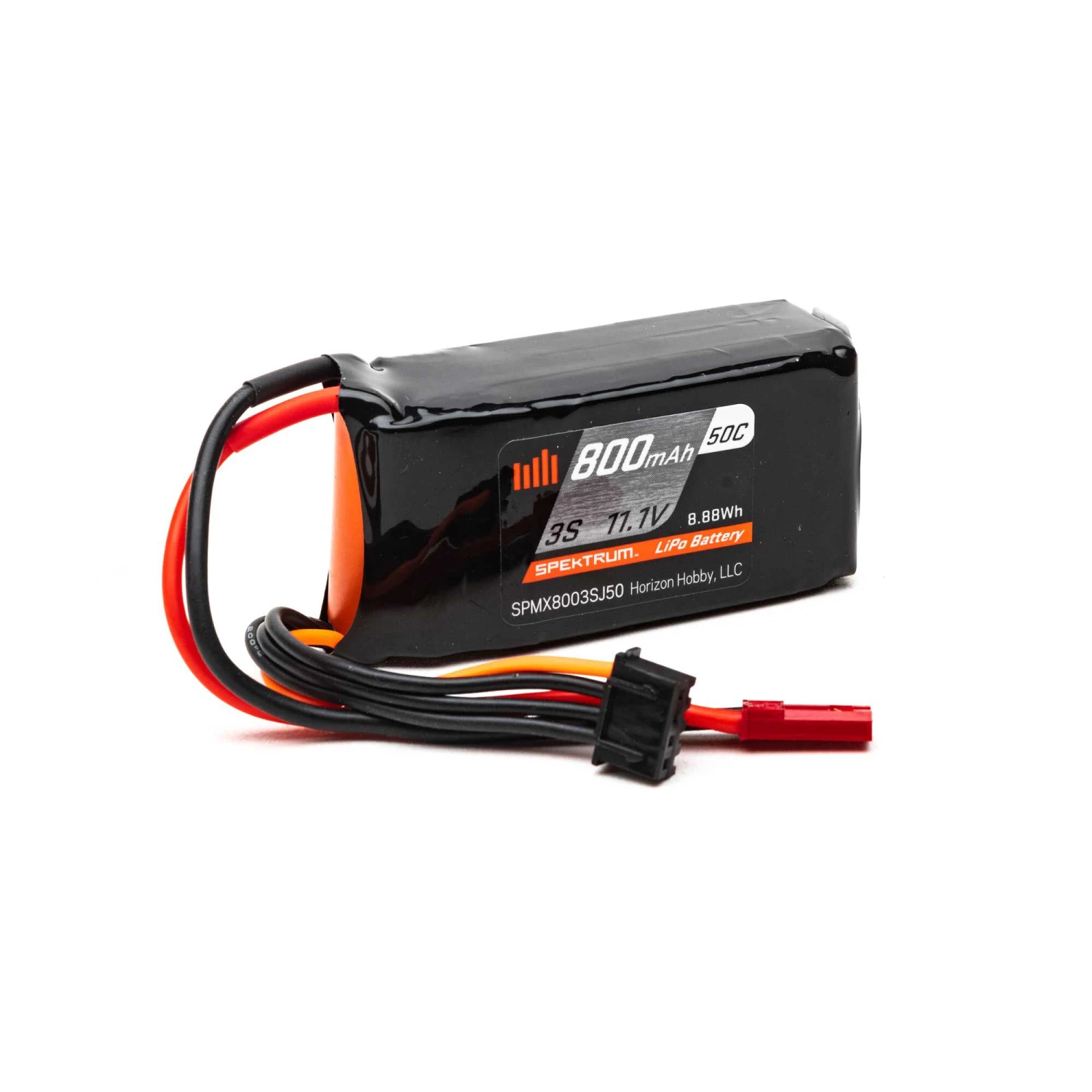 Spektrum 11.1V 800mAh 3S 50C LiPo Battery: JST 1 Spektrum 11.1V 800mAh 3S 50C LiPo Battery: JST