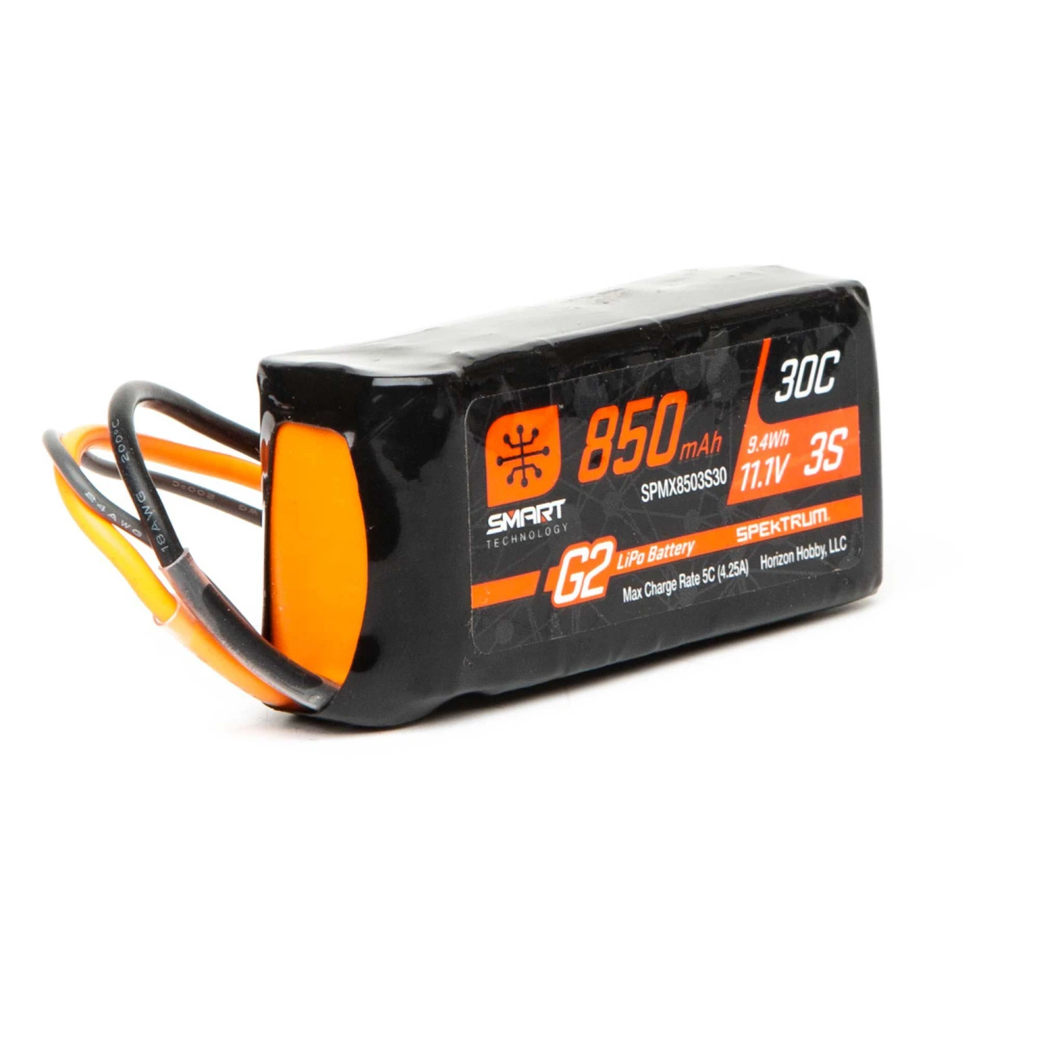 Spektrum 11.1V 850mAh 3S 30C Smart G2 LiPo Battery: IC2 1 Spektrum 11.1V 850mAh 3S 30C Smart G2 LiPo Battery: IC2